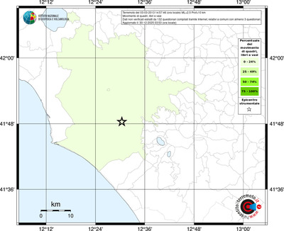 Mappa territorio comunale con almeno 3 questionari