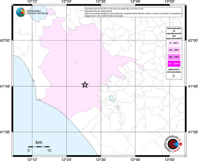 Mappa territorio comunale con almeno 3 questionari