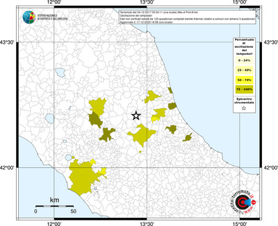 Mappa territorio comunale con almeno 3 questionari