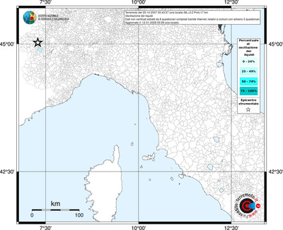 Mappa territorio comunale con almeno 3 questionari