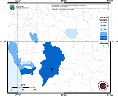 Mappa territorio comunale con almeno 3 questionari