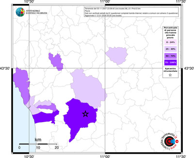 Mappa territorio comunale con almeno 3 questionari