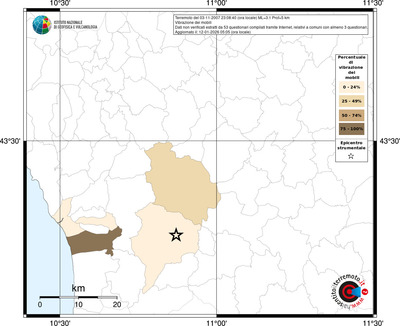 Mappa territorio comunale con almeno 3 questionari