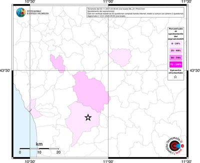 Mappa territorio comunale con almeno 3 questionari