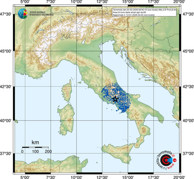 Area di invio delle email agli iscritti