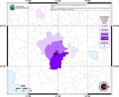 Mappa territorio comunale con almeno 3 questionari