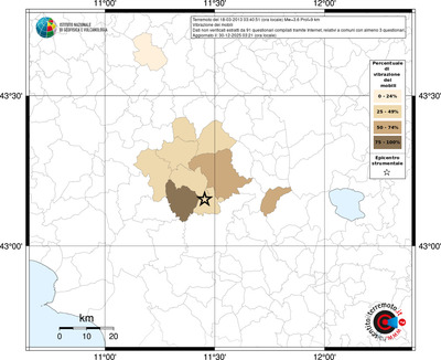 Mappa territorio comunale con almeno 3 questionari