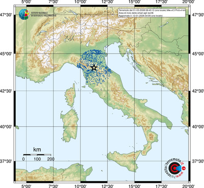 Area di invio delle email agli iscritti