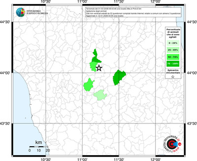 Mappa territorio comunale con almeno 3 questionari