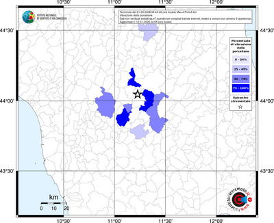 Mappa territorio comunale con almeno 3 questionari