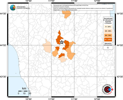 Mappa territorio comunale con almeno 3 questionari