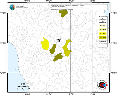 Mappa territorio comunale con almeno 3 questionari