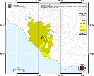 Mappa territorio comunale con almeno 3 questionari