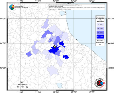 Mappa territorio comunale con almeno 3 questionari