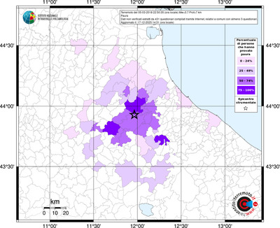 Mappa territorio comunale con almeno 3 questionari