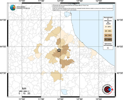 Mappa territorio comunale con almeno 3 questionari