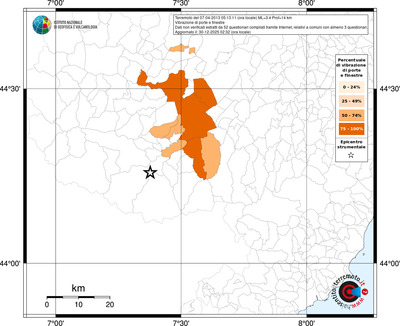Mappa territorio comunale con almeno 3 questionari