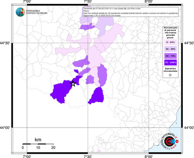 Mappa territorio comunale con almeno 3 questionari