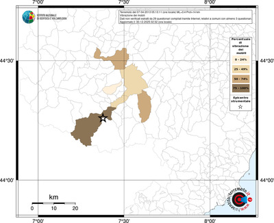 Mappa territorio comunale con almeno 3 questionari