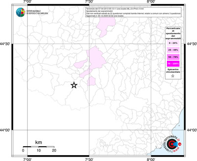 Mappa territorio comunale con almeno 3 questionari