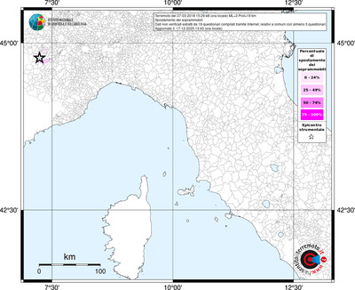 Mappa territorio comunale con almeno 3 questionari