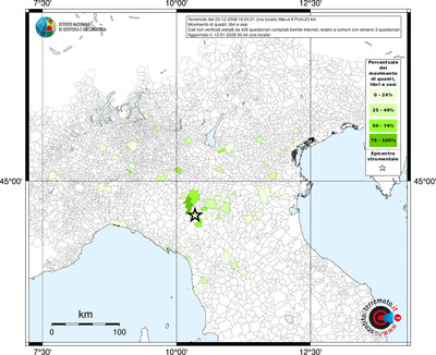 Mappa territorio comunale con almeno 3 questionari