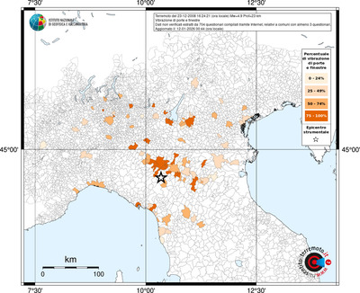 Mappa territorio comunale con almeno 3 questionari