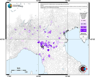 Mappa territorio comunale con almeno 3 questionari