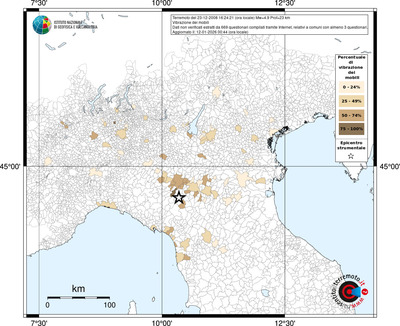 Mappa territorio comunale con almeno 3 questionari