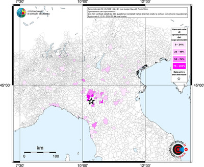 Mappa territorio comunale con almeno 3 questionari