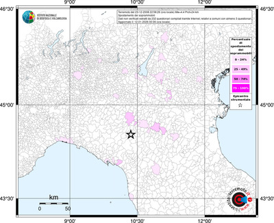 Mappa territorio comunale con almeno 3 questionari