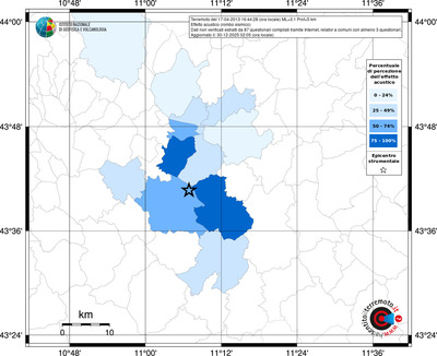 Mappa territorio comunale con almeno 3 questionari