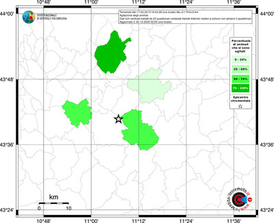 Mappa territorio comunale con almeno 3 questionari