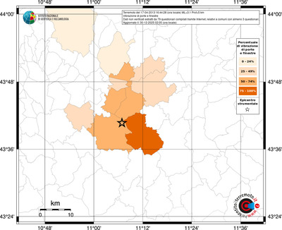 Mappa territorio comunale con almeno 3 questionari