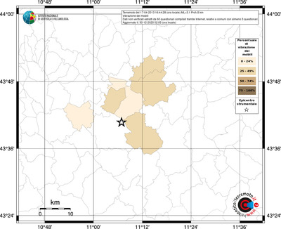 Mappa territorio comunale con almeno 3 questionari