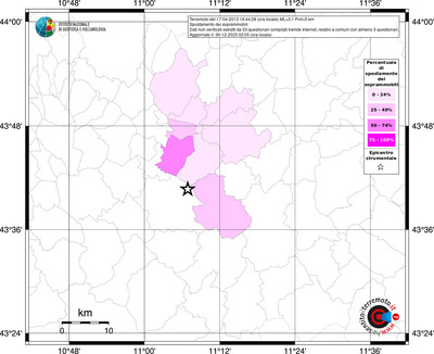 Mappa territorio comunale con almeno 3 questionari