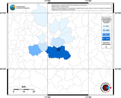 Mappa territorio comunale con almeno 3 questionari