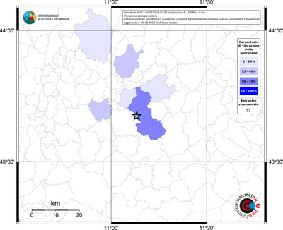 Mappa territorio comunale con almeno 3 questionari