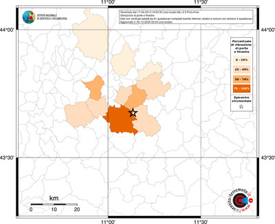 Mappa territorio comunale con almeno 3 questionari