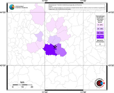Mappa territorio comunale con almeno 3 questionari