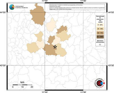 Mappa territorio comunale con almeno 3 questionari