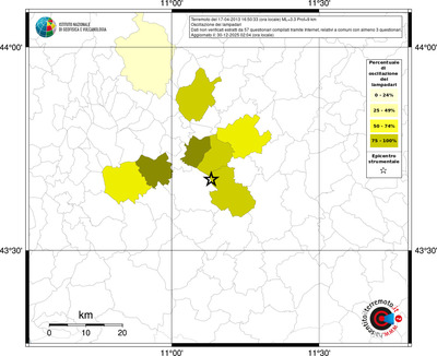 Mappa territorio comunale con almeno 3 questionari