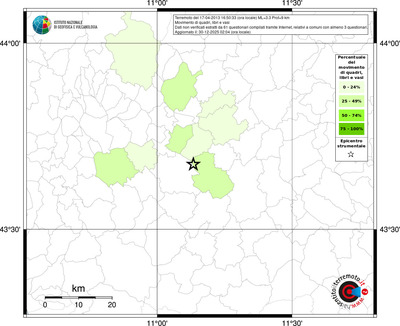 Mappa territorio comunale con almeno 3 questionari