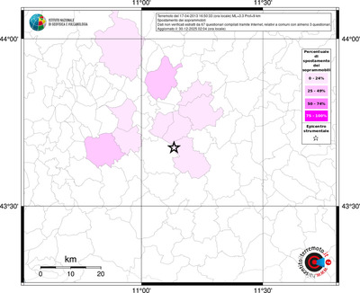 Mappa territorio comunale con almeno 3 questionari