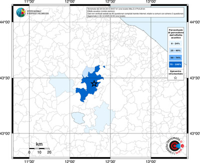 Mappa territorio comunale con almeno 3 questionari
