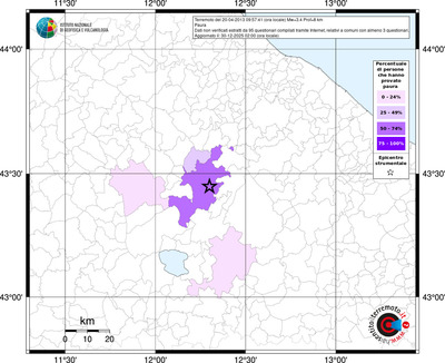 Mappa territorio comunale con almeno 3 questionari