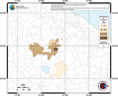 Mappa territorio comunale con almeno 3 questionari