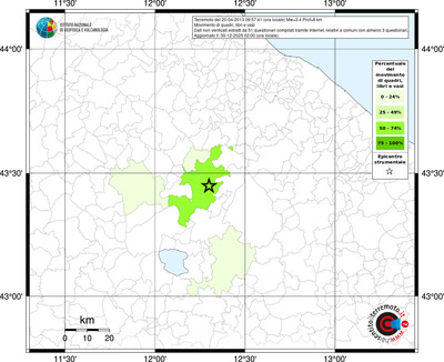 Mappa territorio comunale con almeno 3 questionari