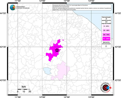 Mappa territorio comunale con almeno 3 questionari