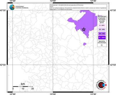 Mappa territorio comunale con almeno 3 questionari